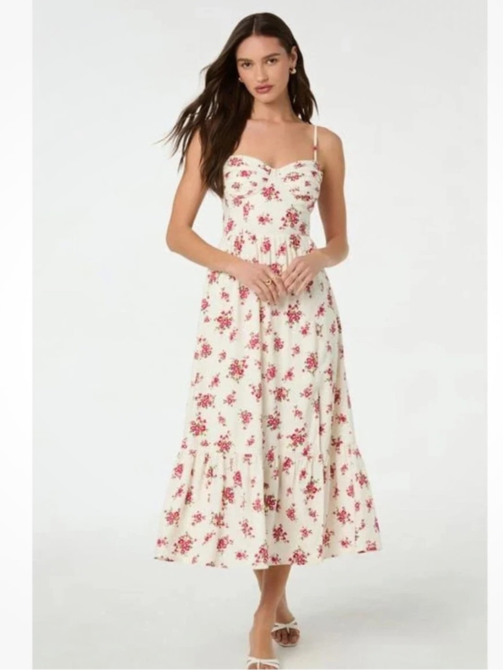 NWT Anthropologie ASTR the Label Floral Pleated Bust Fit & Flare Sundress Size S